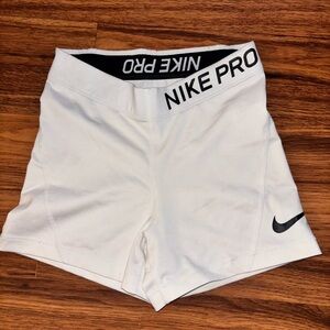 Nike Pro Women's Athletic White Shorts